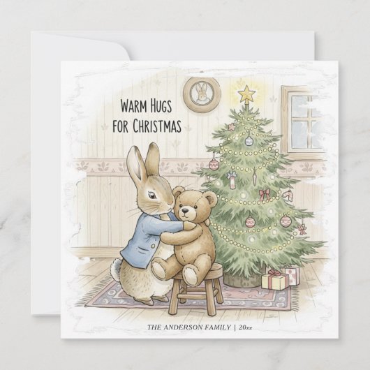 Peter Rabbit Whimsical Storybook Christmas Feestdagenkaart (Voorkant)