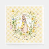 Peter Rabbit Wildflower Gingham Baby shower Neutra Servet (Voorkant)