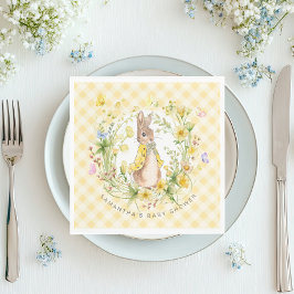 Peter Rabbit Wildflower Gingham Baby shower Neutra Servet