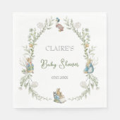 Peter Rabbit Wildflower Waterverf Baby shower Servet (Voorkant)
