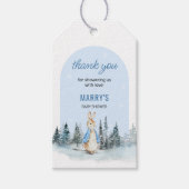 Peter Rabbit Winter Arch Baby shower Bedankt Cadeaulabel (Voorkant)