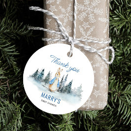 Peter Rabbit Winter Baby shower Bedankjes Labels