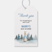 Peter Rabbit Winter Baby shower Bedankt Cadeaulabel (Voorkant)
