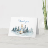 Peter Rabbit Winter Gevouwen Dank u kaart (Voorkant)