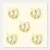 Peter Rabbit Yellow Wildflowers Gingham Behang (Voorkant)