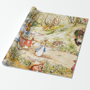 Peter Rabbit's Buurt beroemd gemaakt door Beatrix  Cadeaupapier