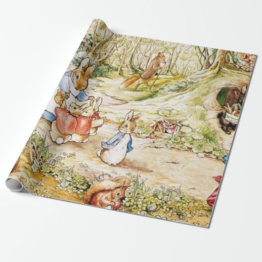 Peter Rabbit's Buurt beroemd gemaakt door Beatrix Cadeaupapier (Uitgerold)