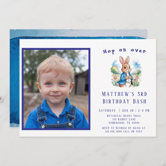 Peter Rabbit's Garden Birthday Bash: Hop on Over Kaart (Voorkant / Achterkant)