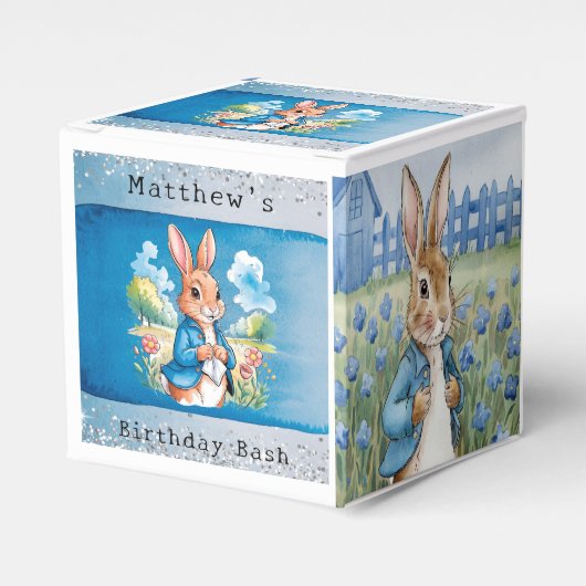 Peter Rabbit's Garden Boy Verjaardag Bash Bedankdoosjes (Voorkant Zijde)