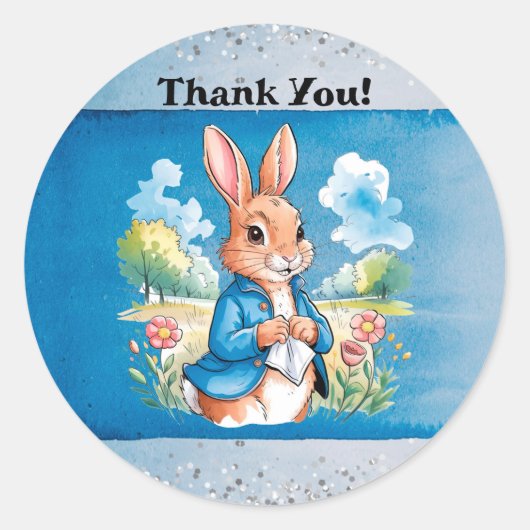 Peter Rabbit's Garden Boy Verjaardag Bash Ronde Sticker (Voorkant)