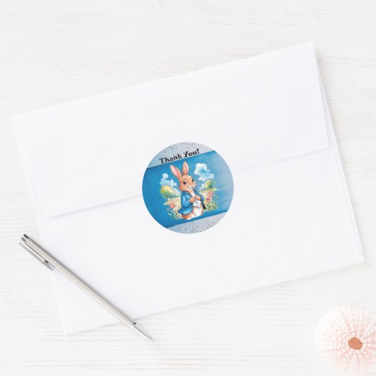 Peter Rabbit's Garden Boy Verjaardag Bash Ronde Sticker (Envelop)