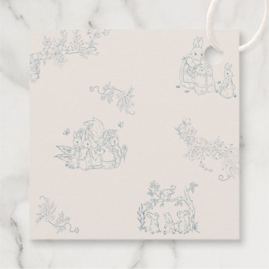 Peter Rabbit's moeder Baby shower Bedankjes Labels (Achterkant)