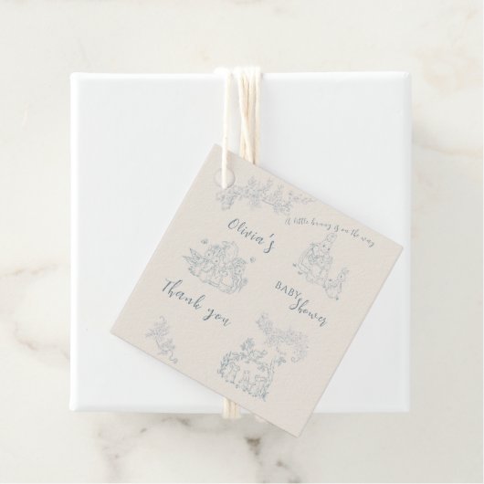 Peter Rabbit's moeder Baby shower Bedankjes Labels (In situ)