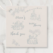 Peter Rabbit's moeder Baby shower Bedankjes Labels (Voorkant)