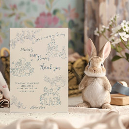 Peter Rabbit's moeder Baby shower Bedankkaart