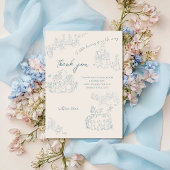 Peter Rabbit's moeder Baby shower Dank u Bedankkaart