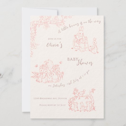 Peter Rabbit's moeder Baby shower Kaart (Voorkant)