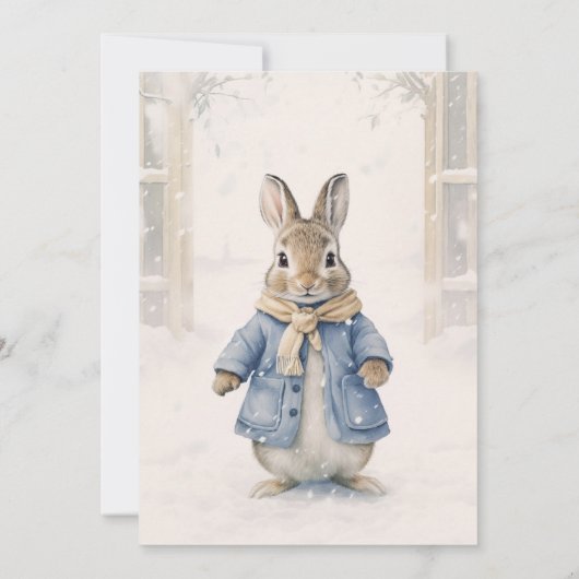 Peter Rabbit's Winter Feestdagen 1e Verjaardag Kaart (Achterkant)