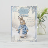 Peter Rabbit's Winter Feestdagen Baby shower Kaart (Staand voorkant)