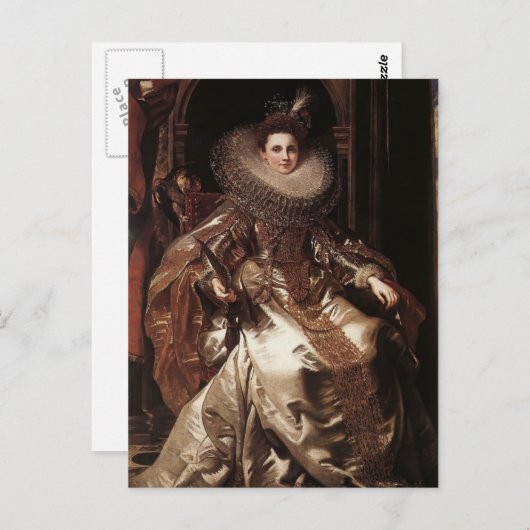Peter Rubens - Portret van Maria Serra Pallavicino Briefkaart (Voorkant / Achterkant)