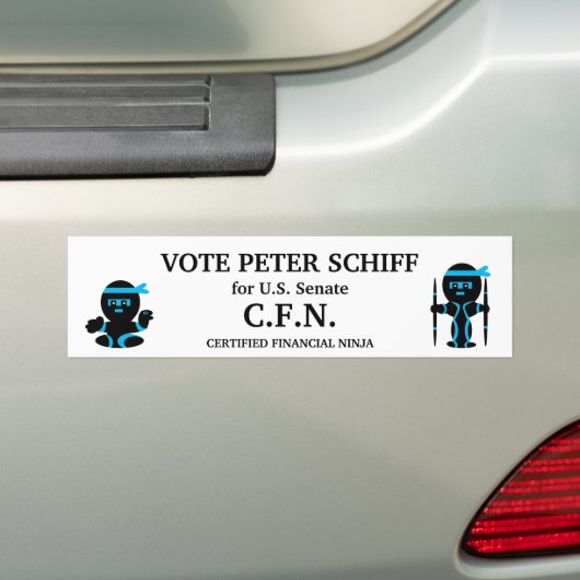 Peter Schiff, Senaat van Connecticut Bumpersticker (Op auto)