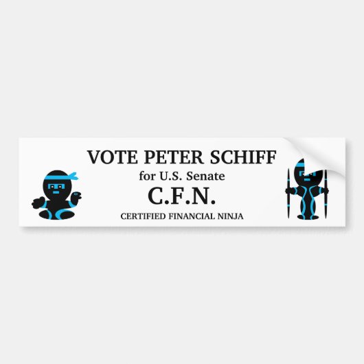 Peter Schiff, Senaat van Connecticut Bumpersticker (Voorkant)