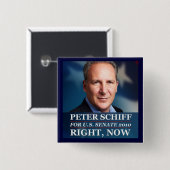 Peter Schiff voor Senaat in CT, 2010 Vierkante Button 5,1 Cm (Voorkant /achterkant)