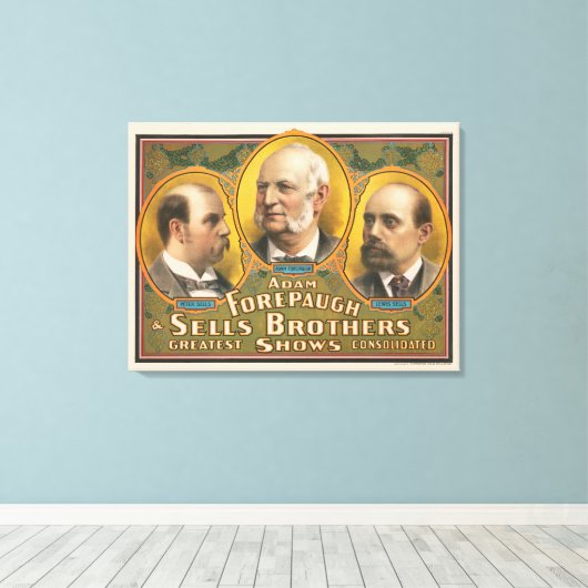 Peter Sells, Adam Forepaugh en Lewis Sells Canvas Afdruk (Insitu (Houten vloer))