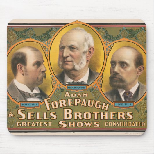 Peter Sells, Adam Forepaugh en Lewis Sells Muismat (Voorkant)