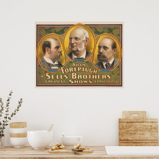 Peter Sells, Adam Forepaugh en Lewis Sells Poster (Keuken)