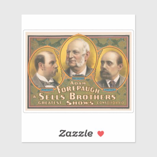 Peter Sells, Adam Forepaugh en Lewis Sells Sticker (Vel)
