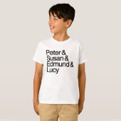 Peter & Susan & Edmund & Lucy T-Shirt voor kindere (Voorkant volledig)