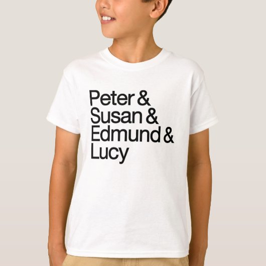 Peter & Susan & Edmund & Lucy T-Shirt voor kindere (Voorkant)