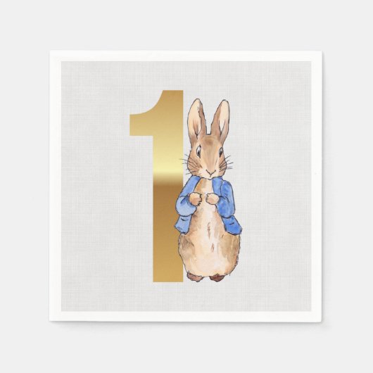 Peter the Rabbit 1st Birthday Servet (Voorkant)