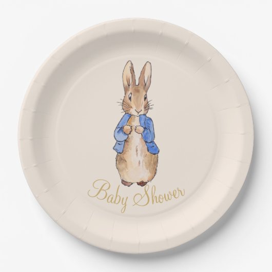 Peter the Rabbit Baby shower Papieren Bordje (Voorkant)