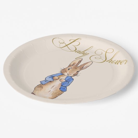 Peter the Rabbit Baby shower Papieren Bordje (Gekanteld)