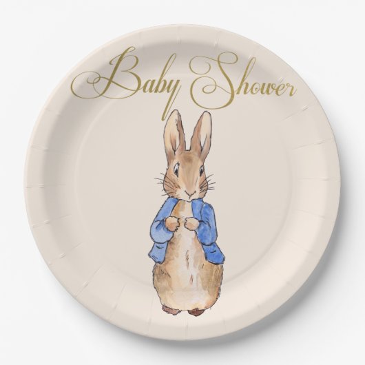 Peter the Rabbit Baby shower Papieren Bordje (Voorkant)