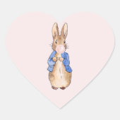 Peter the Rabbit Bblaast a Roze Bubble gom Hart Sticker (Voorkant)