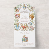 Peter the Rabbit Beatrix Woodland Baby shower All In One Uitnodiging (Binnen)