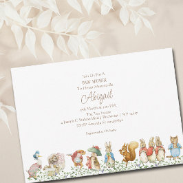 Peter the Rabbit Beatrix Woodland Baby shower Kaart