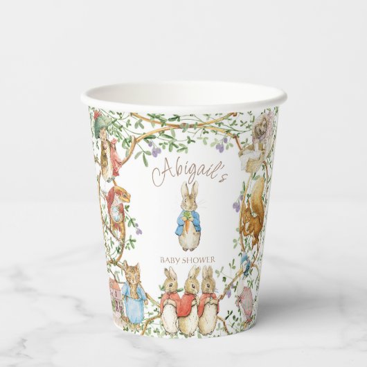 Peter the Rabbit Beatrix Woodland Baby shower Papieren Bekers (Achterkant)