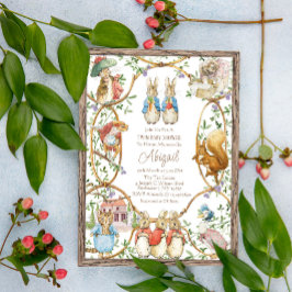 Peter the Rabbit Beatrix Woodland Twins Baby Showe Kaart