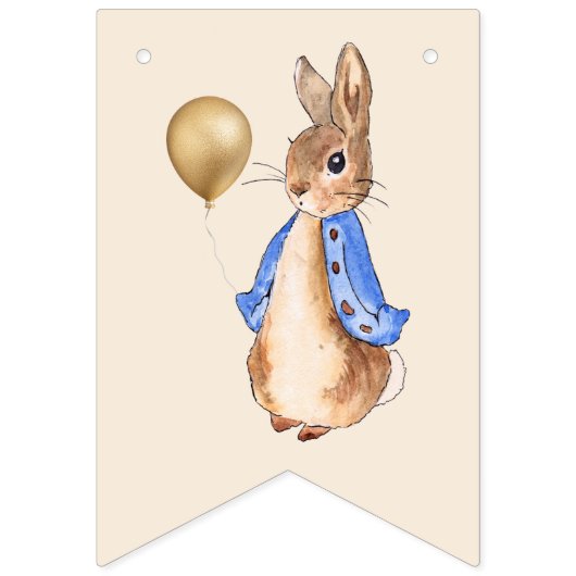 Peter the Rabbit Beige Background Vlaggetjes (Tweede vlag)