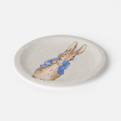 Peter the Rabbit Beige Linen Background Papieren Bordje (Gekanteld)