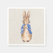 Peter the Rabbit Beige Linen Background Servet (Voorkant)