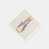 Peter the Rabbit Beige Linen Background Servet (Hoek)
