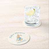 Peter The Rabbit  Blue Baby shower Ronde Kartonnen Onderzetter (Insitu)