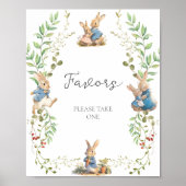 Peter the Rabbit Botanical Gender Reveal Favors Poster (Voorkant)