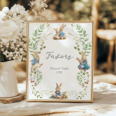 Peter the Rabbit Botanical Gender Reveal Favors Poster