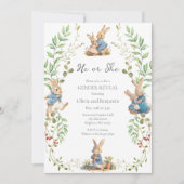 Peter the Rabbit Botanical Gender Reveal Kaart (Voorkant)